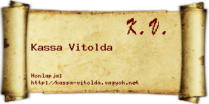 Kassa Vitolda névjegykártya